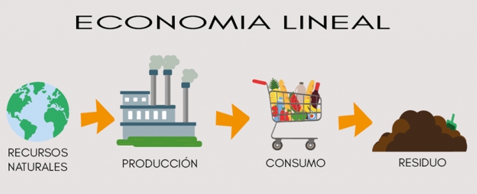 econom�a lineal, extraemos, producimos, consumimos y desechamos
